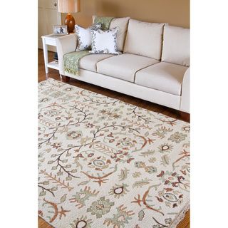 Hand knotted Legacy Beige New Zealand Wool Rug (10 X 14) (IvoryPattern FloralTip We recommend the use of a non skid pad to keep the rug in place on smooth surfaces.All rug sizes are approximate. Due to the difference of monitor colors, some rug colors m