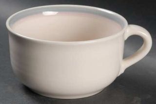 Pfaltzgraff Aura Pink Soup Mug, Fine China Dinnerware   Blue/Gray & Pink Bands O