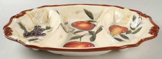 DLusso Home Collection Deco Fruit 3 Section Server, Fine China Dinnerware   Fru