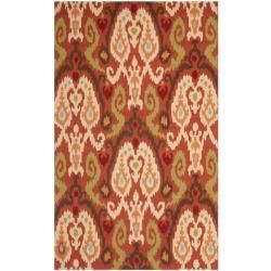 Hand hooked Chelsea Rust Wool Rug (39 X 59)