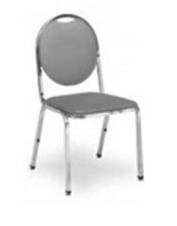 Vitro Oval Back Chair 1 in Pulled Seat, 1 Platform Glide & 16 ga Frame