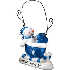 Duke Blue Devils Sledding Snowman Ornament