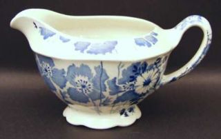 Enoch Wood & Sons Gay Day Blue (Scalloped) Creamer, Fine China Dinnerware   Blue