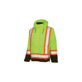 Work King 5 in 1 High Visibility Jacket   Green, XL, Model# S42611