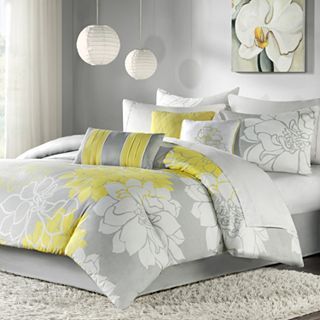 Lola 7 pc. Comforter Set, Yellow/Gray