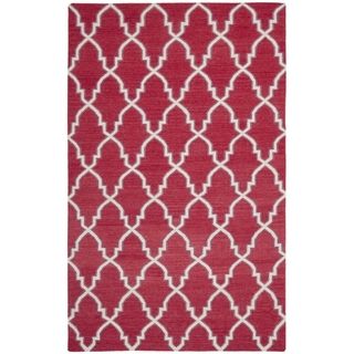 Safavieh Hand woven Moroccan Dhurrie Red Wool Rug (8 X 10)