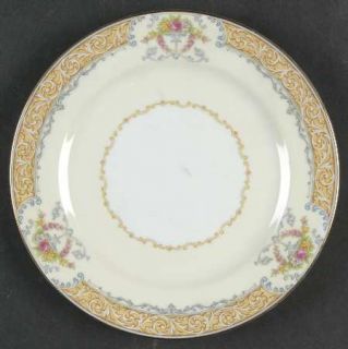 Noritake N111 Bread & Butter Plate, Fine China Dinnerware   Yellow & Blue Edge,