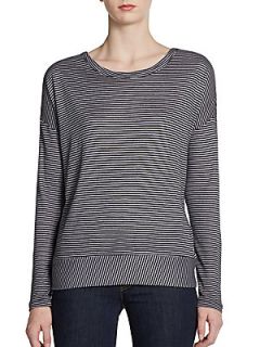 Boxy Striped Thermal Pullover
