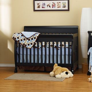 Davinci Kalani 4 in 1 Crib With Toddler Rail In Ebony (EbonyMaterials New Zealand PineDimensions 54.5 inches long x 35 inches wide x 41.875 inches highConverts to a toddler bed (rail included) or a daybedWith wooden rails it converts to a full sized bed