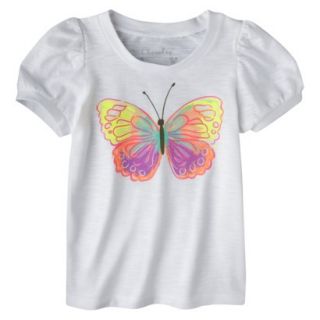 Cherokee Infant Toddler Girls Short Sleeve Butterfly Tee   Fresh White 3T