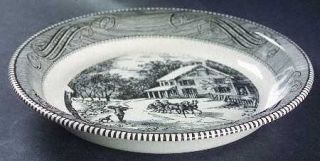 Royal (USA) Currier & Ives Black 10 Pie Baking Plate, Fine China Dinnerware   B