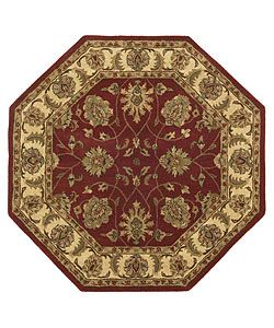 Handmade Elite Traditional Wool Rug (6 Octagon) (RedPattern FloralMeasures 0.625 inch thickTip We recommend the use of a non skid pad to keep the rug in place on smooth surfaces.All rug sizes are approximate. Due to the difference of monitor colors, som