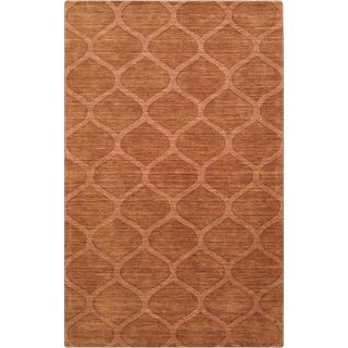 Hand crafted Solid Orange Lattice Willard Wool Rug (33 X 53)