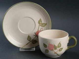 Metlox   Poppytrail   Vernon California Rose Flat Cup & Saucer Set, Fine China D