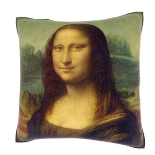 Maxwell Dickson Leonardo Da Vinci Mona Lisa 18 inch Velour Throw Pillow