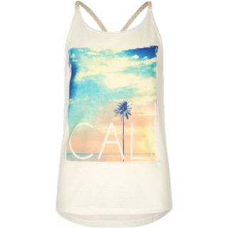 Cali Girls Braid Trim Tank White In Sizes Small, X Small, X Large, Me
