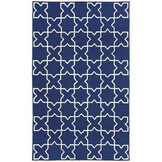 Hand tufted Blue Tiles Rug (36 X 56)