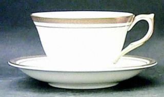 John Aynsley Elizabeth (Smooth) Footed Cup & Saucer Set, Fine China Dinnerware  