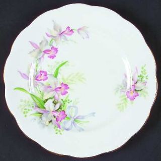 Roslyn (England) Sweet Romance Salad Plate, Fine China Dinnerware   Pink Orchids