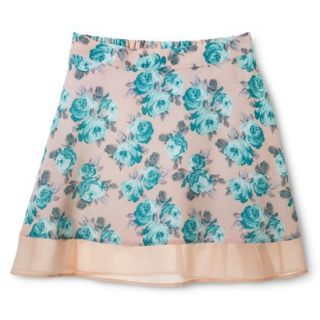 Xhilaration Juniors Skirt with Contrast Hem   Floral XL(15 17)