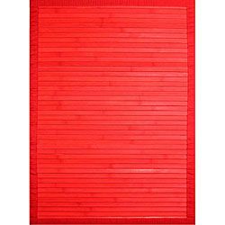Handmade Red Bamboo Rug (5 X 7) (RedMeasures 0.125 inch thickTip We recommend the use of a non skid pad to keep the rug in place on smooth surfaces.All rug sizes are approximate. Due to the difference of monitor colors, some rug colors may vary slightly.