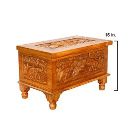 Hand carved Elephant Design Coffee Table Chest