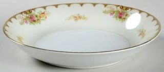 Royal Embassy Lincoln Rim Soup Bowl, Fine China Dinnerware   Tan Border,Floral,