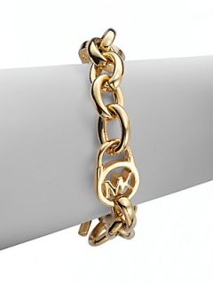 Michael Kors Logo Lock Chain Link Bracelet/Goldtone   Gold