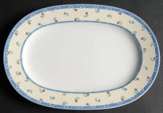 Villeroy & Boch Adeline 11 Oval Serving Platter, Fine China Dinnerware   Blue B