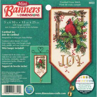 Banners Cardinal Joy Mini Counted Cross Stitch Kit 10 Long
