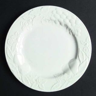 Savoir Vivre Fruit Promenade White Dinner Plate, Fine China Dinnerware   White,