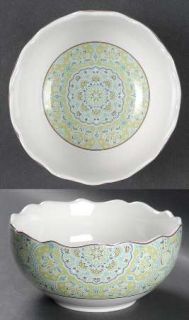 222 Fifth (PTS) Lyria Soup/Cereal Bowl, Fine China Dinnerware   Blue,Green,Purpl