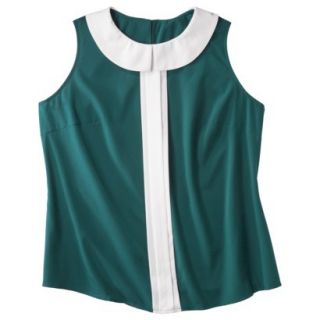 Mossimo Womens Plus Size Sleeveless Top   Teal 2