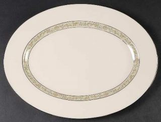 Lenox China Springdale (Platinum Trim) 13 Oval Serving Platter, Fine China Dinn