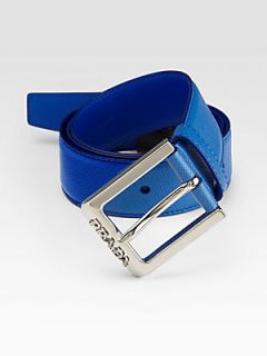 Prada Saffiano Leather Belt   Blue