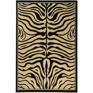 Paterson Zebra Animal Print Black Area Rug (82 X 910)