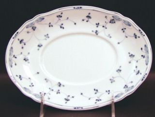 Noritake French Charm Relish/Butter Tray, Fine China Dinnerware   Blue Leaves&Vi