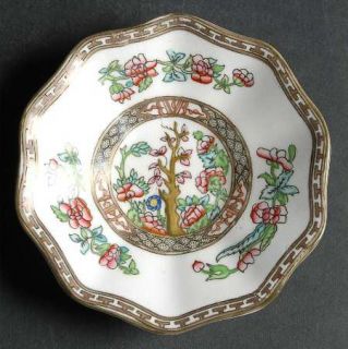 Coalport Indian Tree Multicolor (Scalloped,Older) Saucer for Flat Cup, Fine Chin