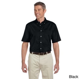 Mens Short sleeve Twill Cotton Button Down Shirt