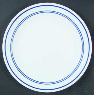 Corning Classic Cafe Blue Dinner Plate, Fine China Dinnerware   Three Blue Bands