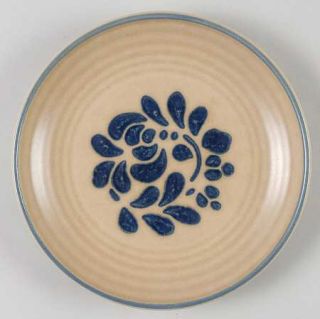 Pfaltzgraff Folk Art Salad Plate, Fine China Dinnerware   Blue Floral Design On