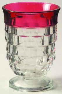 Colony Whitehall Ruby Flash/Crystal Juice Glass   Ruby Flashed Rim,   Crystal Bo