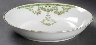 Heinrich   H&C 5520 Coupe Soup Bowl, Fine China Dinnerware   Green Laurel, Pink