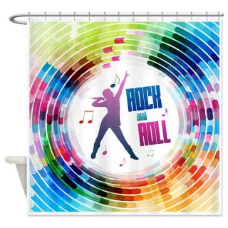  Vintage Retro Rock & Roll Shower Curtain  Use code FREECART at Checkout