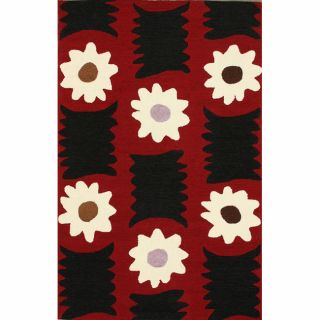 Nuloom Handmade Polynesia Black Floral Rug (5 X 8) (Red, IvoryPattern FloralTip We recommend the use of a non skid pad to keep the rug in place on smooth surfaces.All rug sizes are approximate. Due to the difference of monitor colors, some rug colors ma