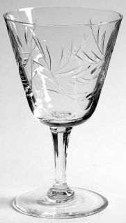 Val St Lambert Caprice Wine Glass   Cut Plant Design, Multi Sided Stem