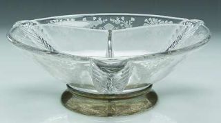 Duncan & Miller First Love 3 Part with Relish Dish with Sterling Base   Etched,