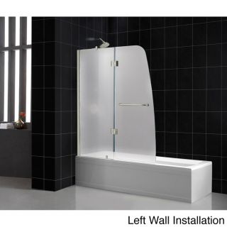 Dreamline Aqua 48x58 inch Frameless Hinged Tub Door (Tempered Glass, AluminumIntended use IndoorTempered glass ANSI certifiedAssembly requiredProduct WarrantyLimited 5 (five) year manufacturer warrantyNote To minimize possible leakage, install shower h
