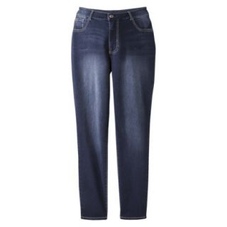Pure Energy Womens Plus Size Skinny Denim Jeans   Indigo Blue 24W Long