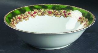 American Atelier Noel 9 Round Vegetable Bowl, Fine China Dinnerware   Green Mar
